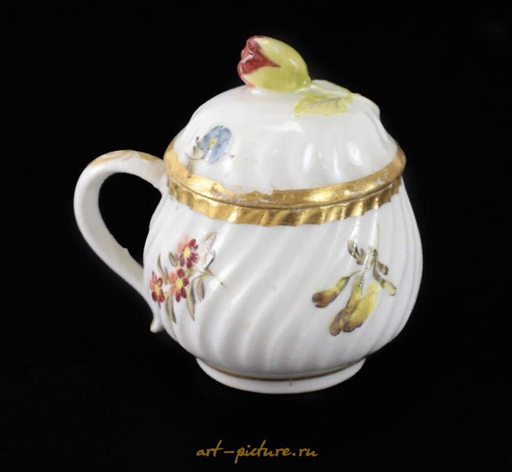 Royal Vienna Porcelain , Royal Vienna Covered Teacup Sahleplik, fluted, hand painted ...