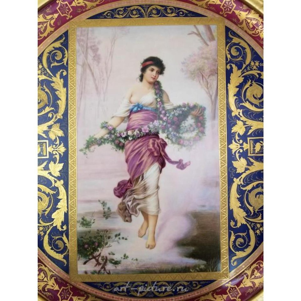 Royal Vienna Porcelain , Antique Royal Vienna Style Porcelain Plaque
