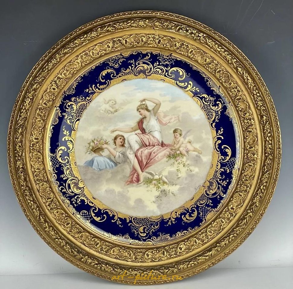 Royal Vienna Porcelain , A LARGE ROYAL VIENNA STYLE PORCELAIN PLAQUE