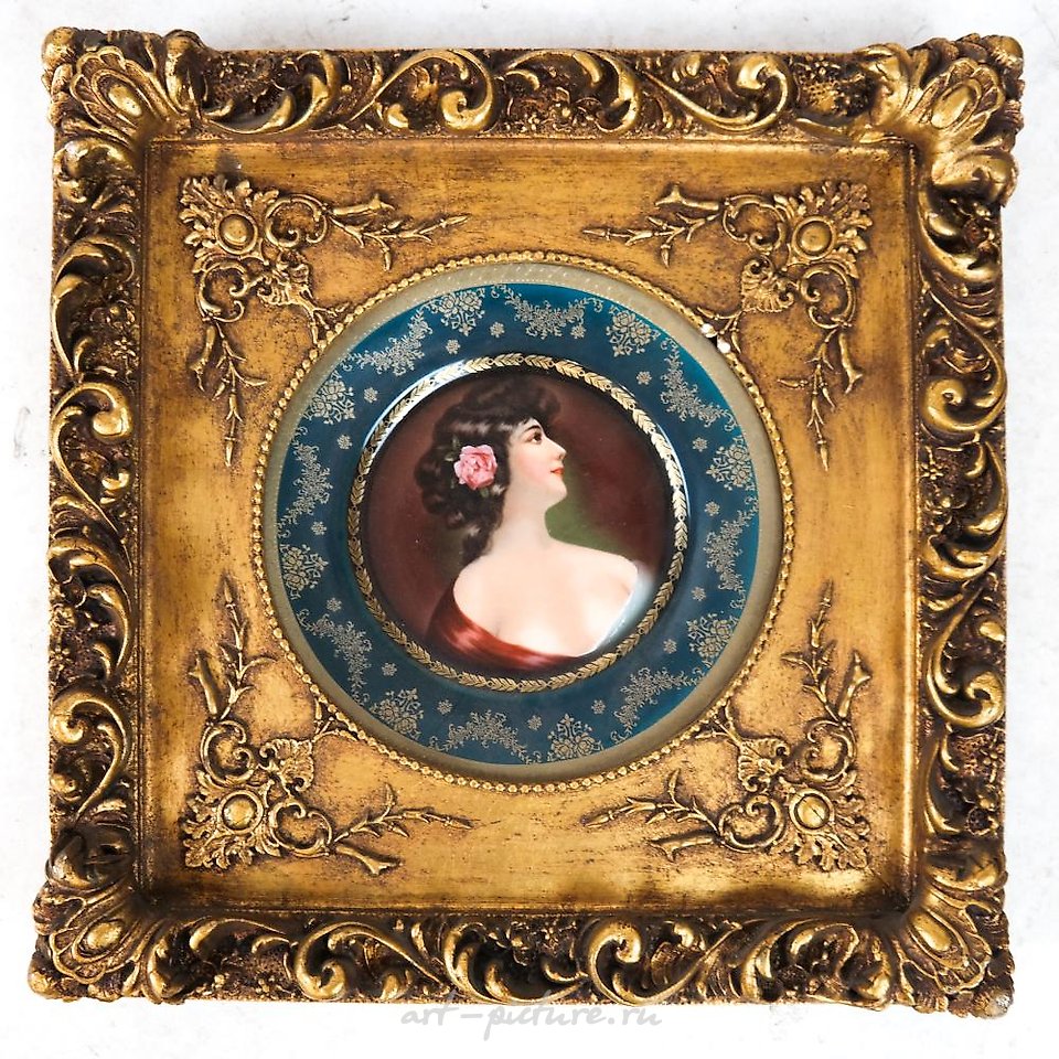 Royal Vienna Porcelain , Royal Vienna Cabinet Portrait Plate, Framed