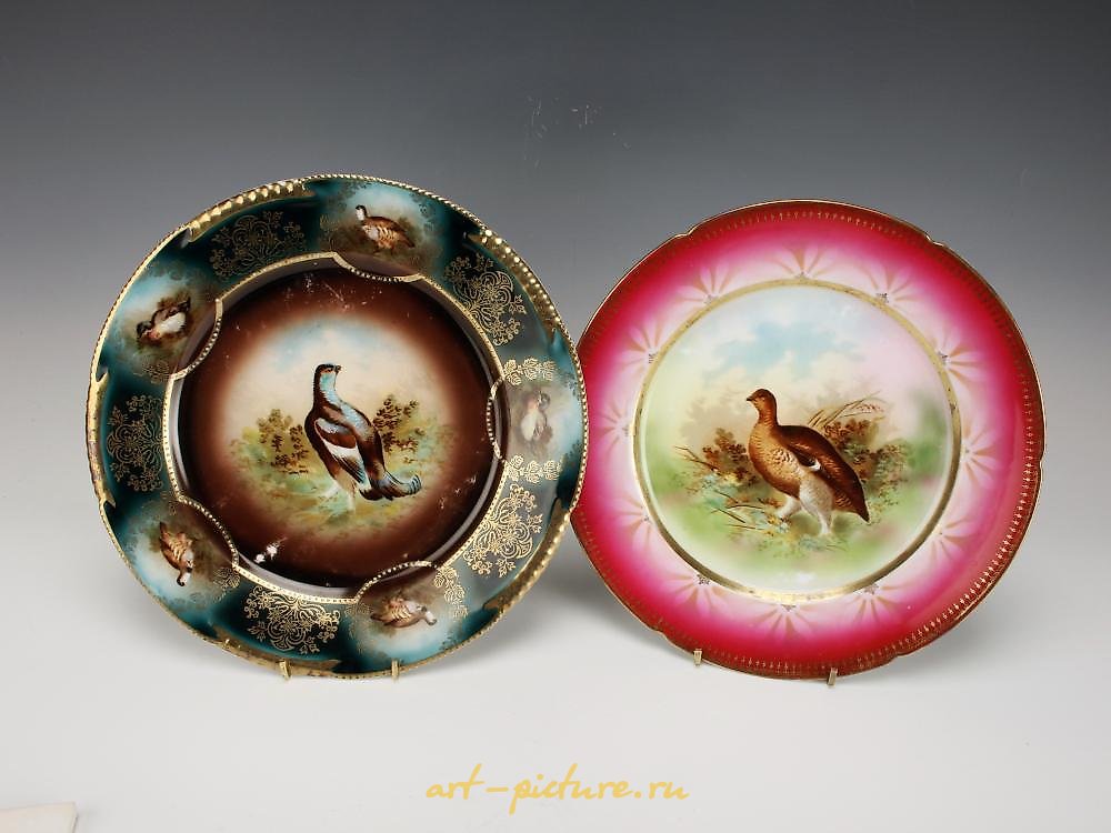 维也纳皇家瓷器 , 两个奥地利野鸡盘