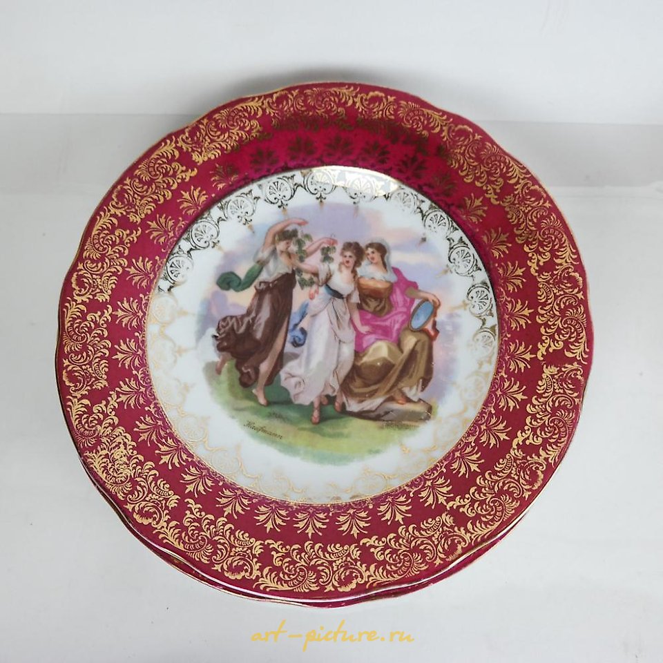 Royal Vienna Porcelain , 10 Royal Vienna Dessert Plates, Marked "Kaufmann"