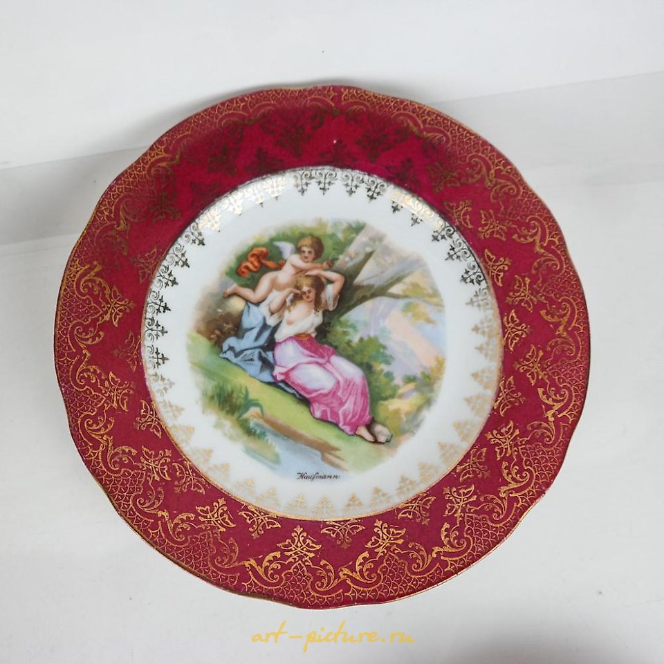 Royal Vienna Porcelain , 10 Royal Vienna Dessert Plates, Marked "Kaufmann"