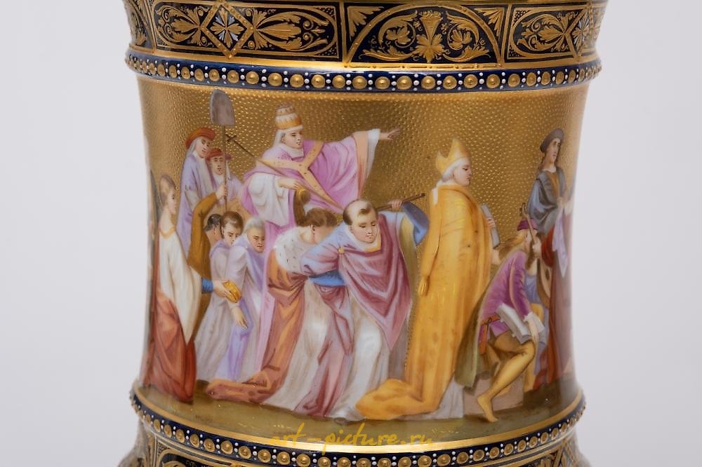 Royal Vienna Porcelain , Vienna Secession Art Nouveau Hanging Hand Woven Wool Tapestr...