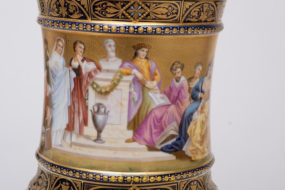 Royal Vienna Porcelain , Vienna Secession Art Nouveau Hanging Hand Woven Wool Tapestr...