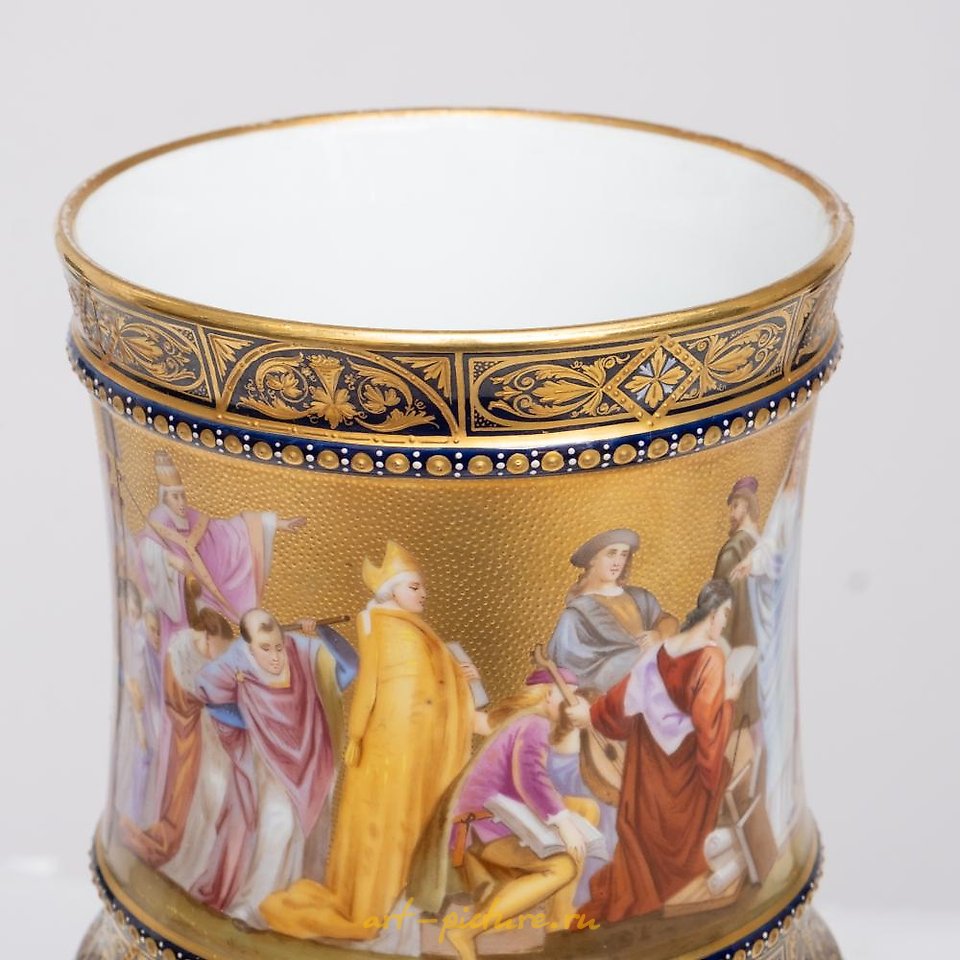 Royal Vienna Porcelain , Vienna Secession Art Nouveau Hanging Hand Woven Wool Tapestr...