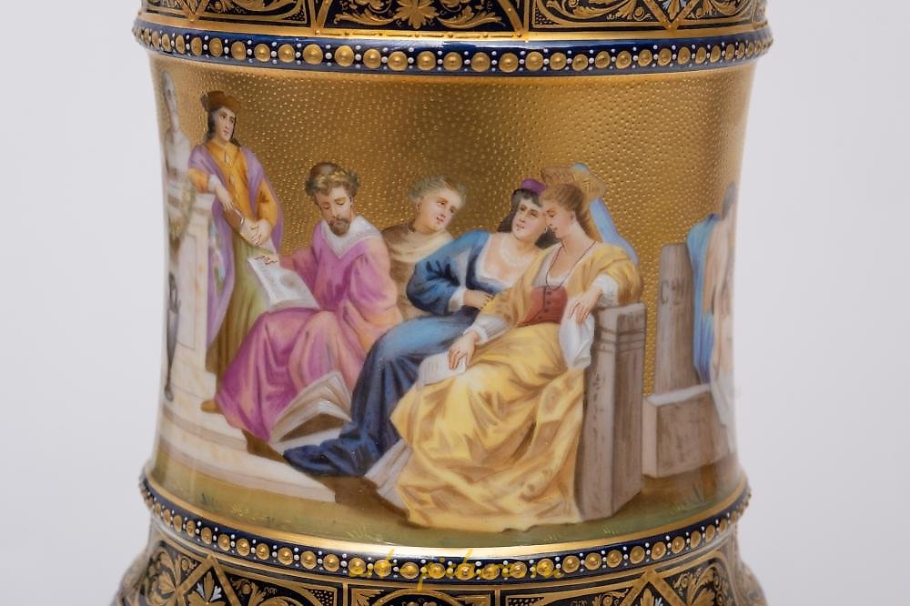 Royal Vienna Porcelain , Vienna Secession Art Nouveau Hanging Hand Woven Wool Tapestr...