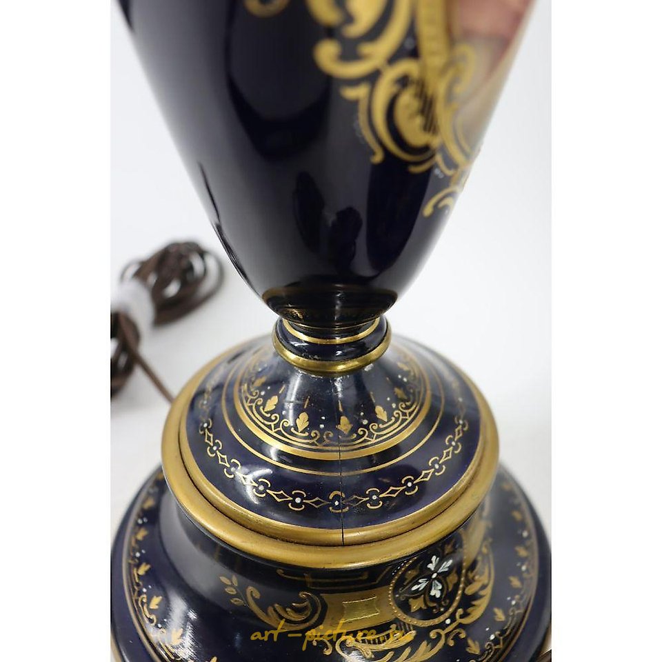 Royal Vienna Porcelain , A Pair Of Patinated Bronze Asian Style Lamps.