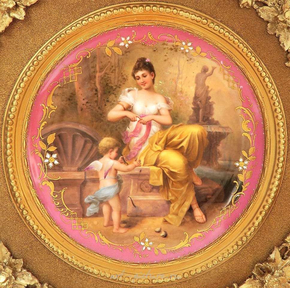 Royal Vienna Porcelain , Monumental 19th C. Royal Vienna Framed Plate