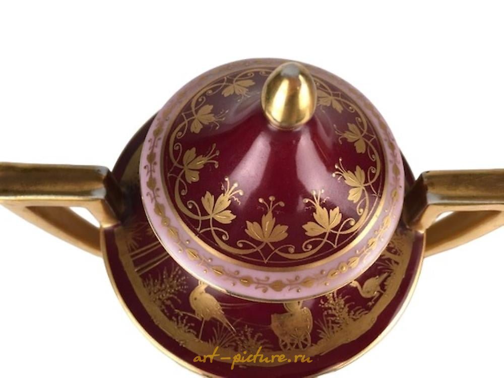 Royal Vienna Porcelain , 18 th Century Royal Vienna painted porcelain urns with cover...