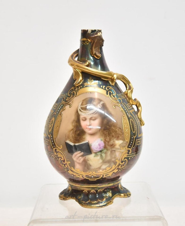 Royal Vienna Porcelain , HAND PAINTED ROYAL VIENNA PORTRAIT VASE WITH