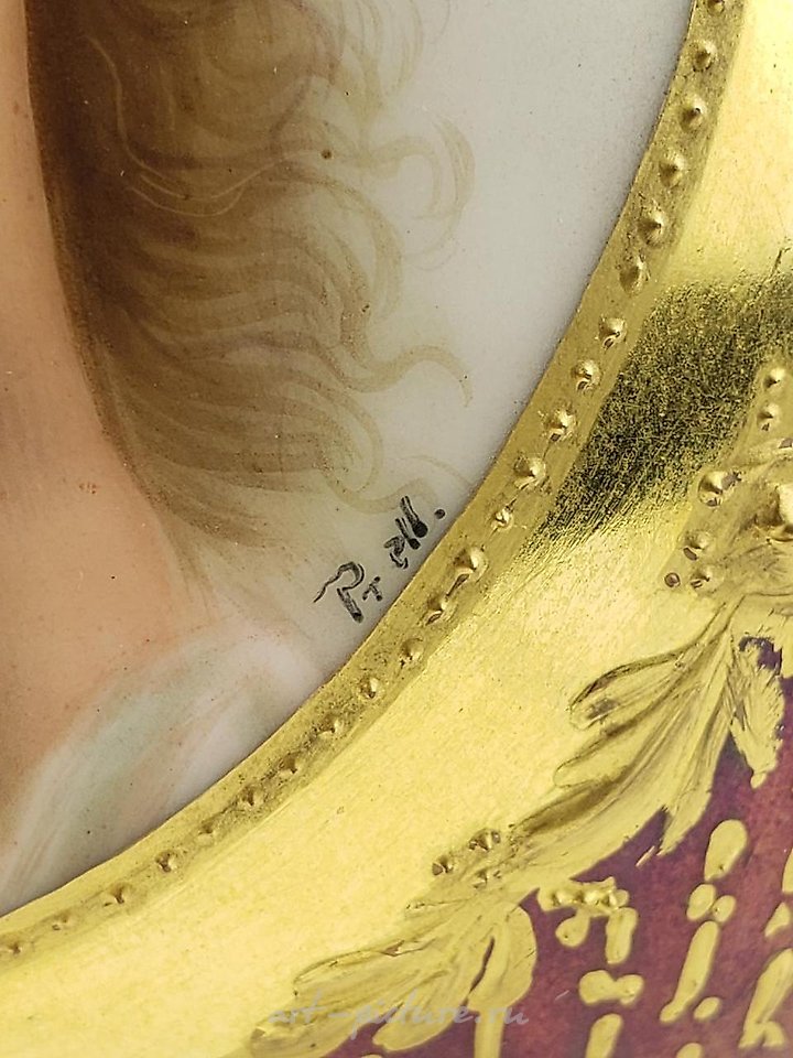 Royal Vienna Porcelain , 19th C. Royal Vienna Depose Porcelain Vase