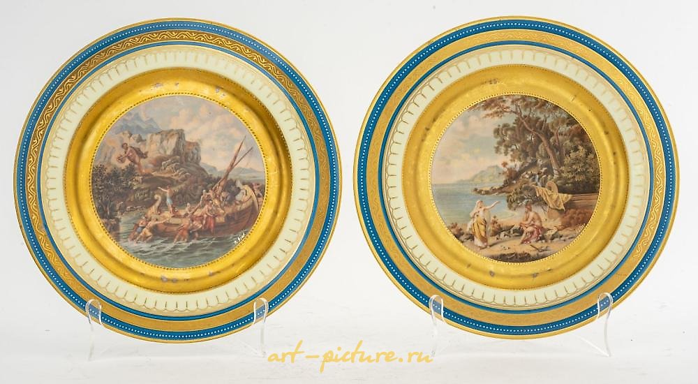 Royal Vienna Porcelain , "Odysseus & Telemachos" Porcelain Cabinet Plate