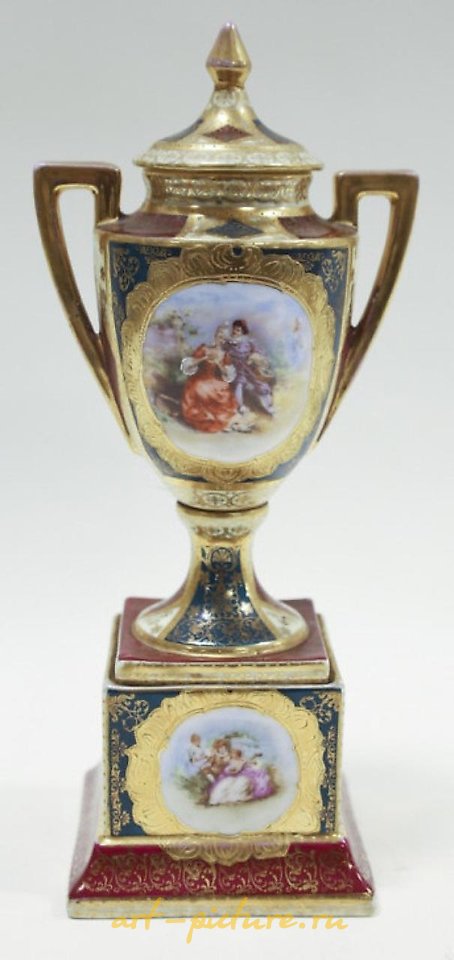 Royal Vienna Porcelain , Pair Of Royal Vienna Porcelain Portrait Jars