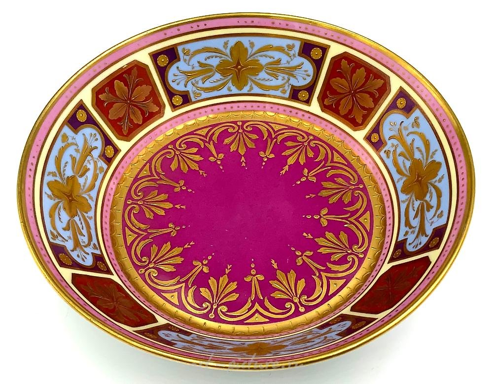Royal Vienna Porcelain , Deco-Style Footed Steuben Centerpiece Bowl.
