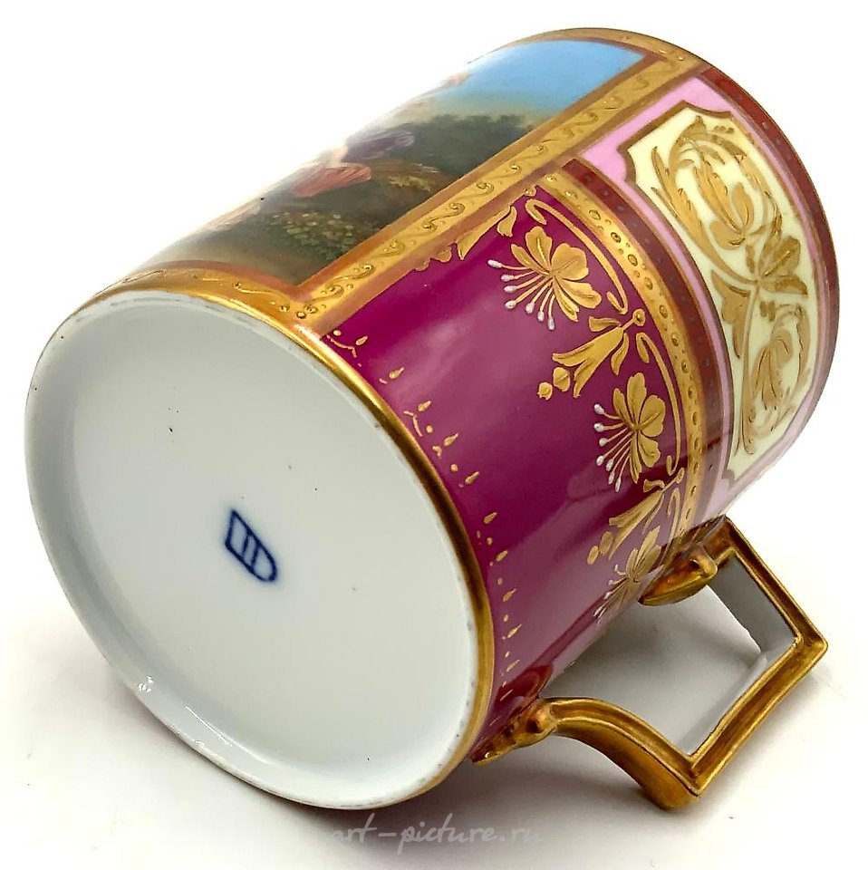 Royal Vienna Porcelain , Deco-Style Footed Steuben Centerpiece Bowl.