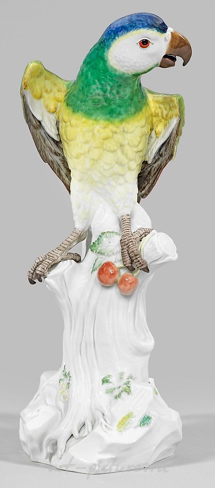 Great Meissen Parrot on Stand