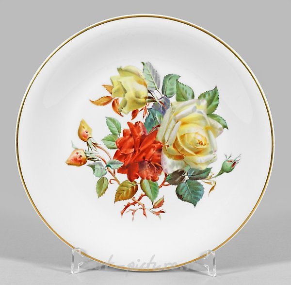 Meissen wall plate with rose decoration