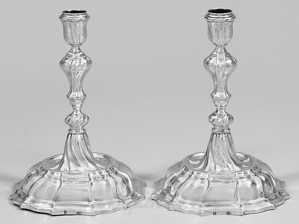 A couple of Baroque table candelabras