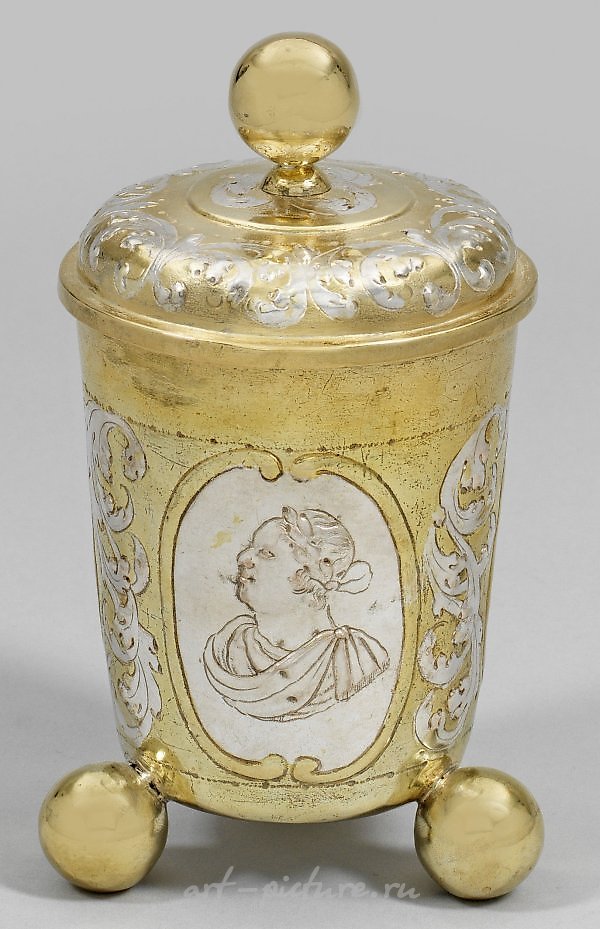 Немецкий барочный позолоченный серебряный кубок