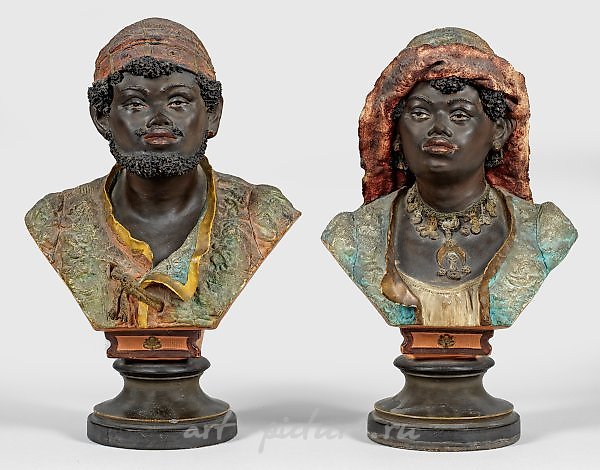 A pair of Moorish busts