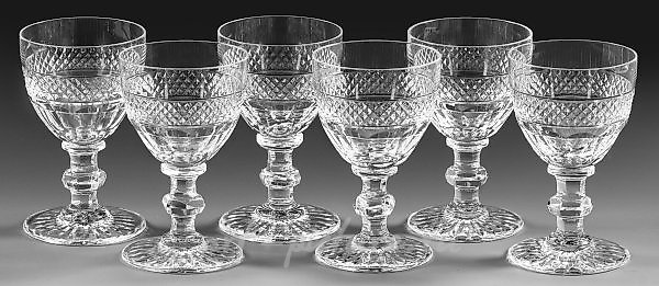 Набор из шести французских бокалов для шерри "Трианон" от Сен-Луи