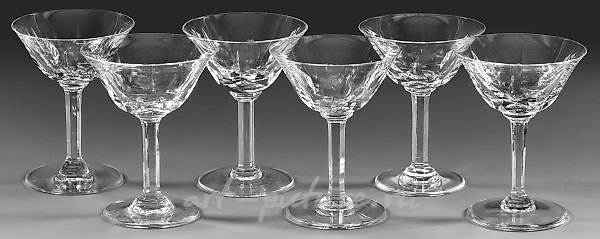 六只圣路易斯香槟杯子“Cerdagne”