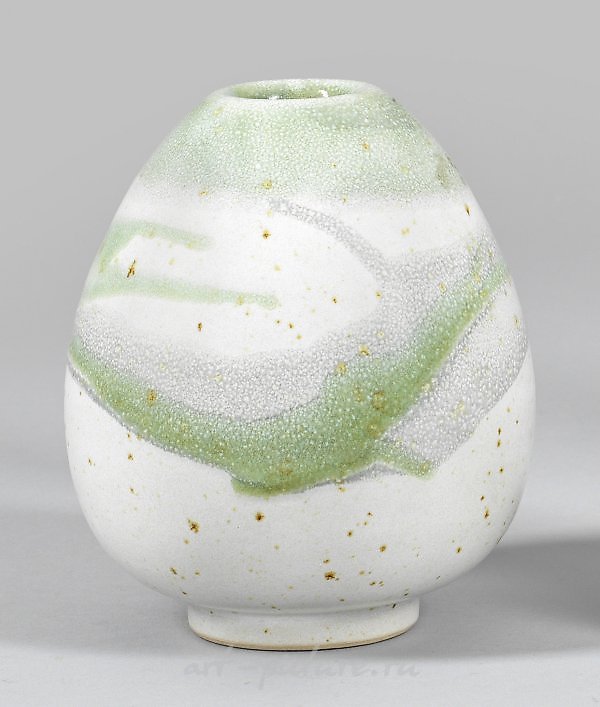 Уникальная яйцевидная немецкая керамическая ваза с глазурью из студии Хорста Керстана