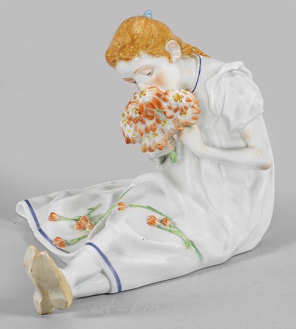 Girl with a bouquet of flowers