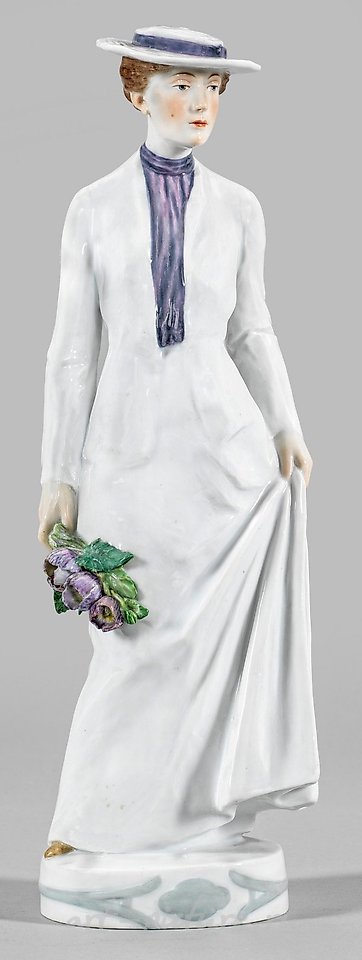Art Nouveau Figure "Lady with a Bouquet of Flowers"