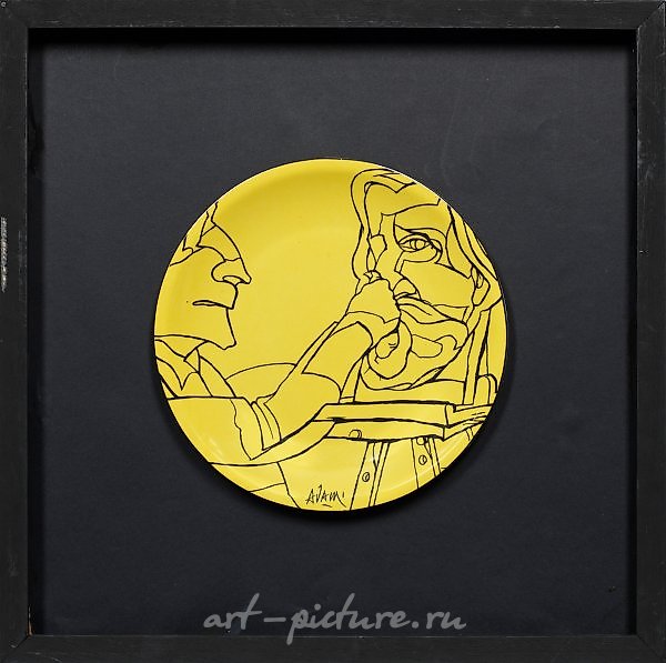 Valerio Adami is an Italian artist born on March 17, 1935 in Bologna. He is known for his distinctive style characterized by bold, vibrant colors and precise, graphic lines. Adami's works often depict figures and objects in a simplified, almost abstr