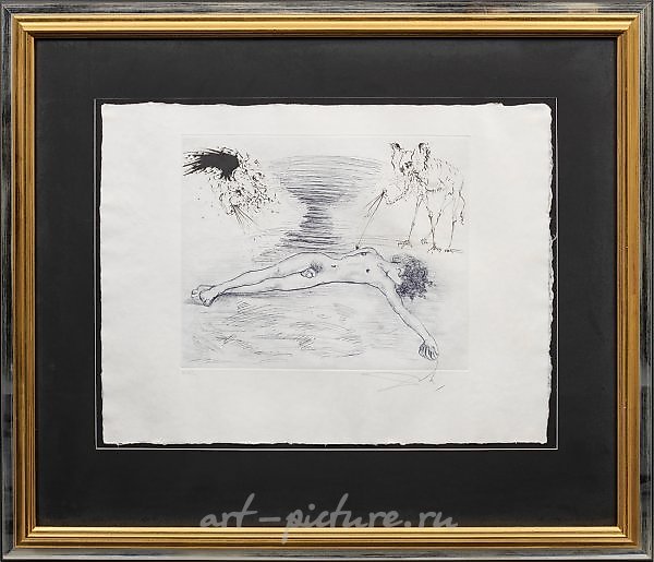 "Гипнос" из серии "Мифология". Оригинальное название - гелиогравюра, акватинта и дрипоинт на японской бумаге