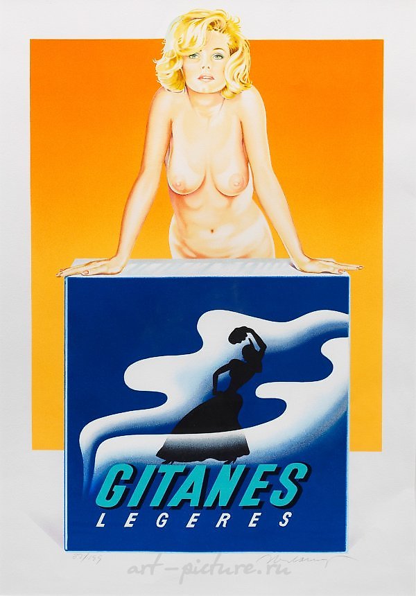 "Гитаны". Оригинальное название цветной литографии на бумаге