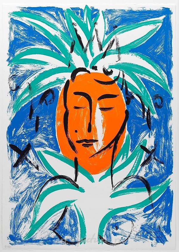 "Майнау Блумен IV / Ананас Королева" (Ananas Königin) - это оригинальная цветная сериграфия на бумаге