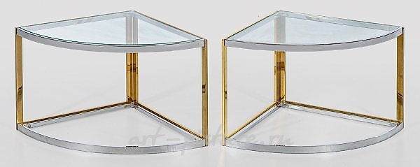 A couple of decorative corner side tables.