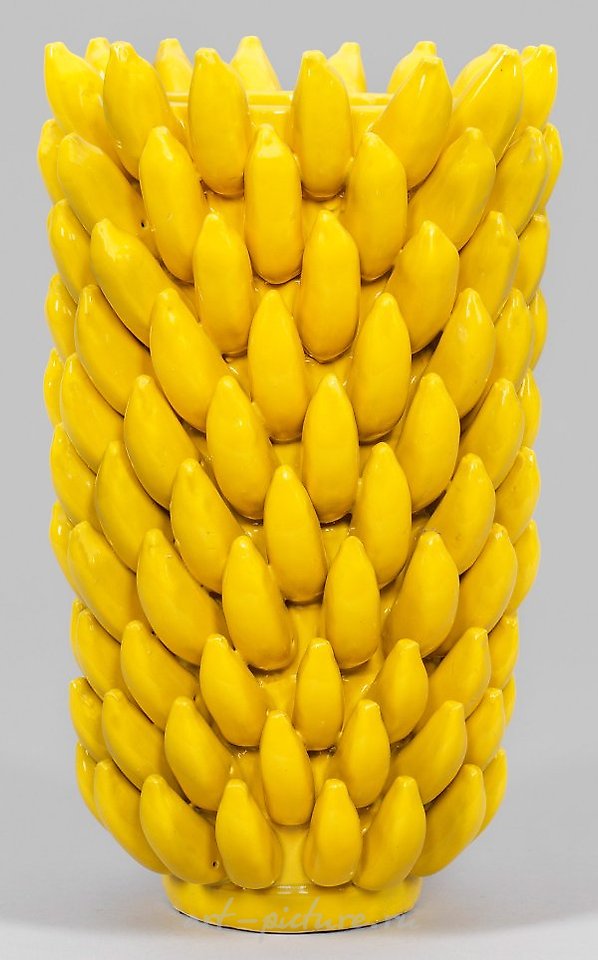 Большая итальянская экстравагантная желтая керамическая ваза