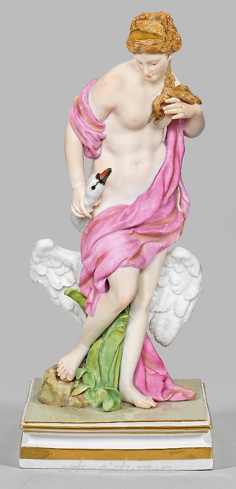 Rare classical figurative group "Leda with the Swan"