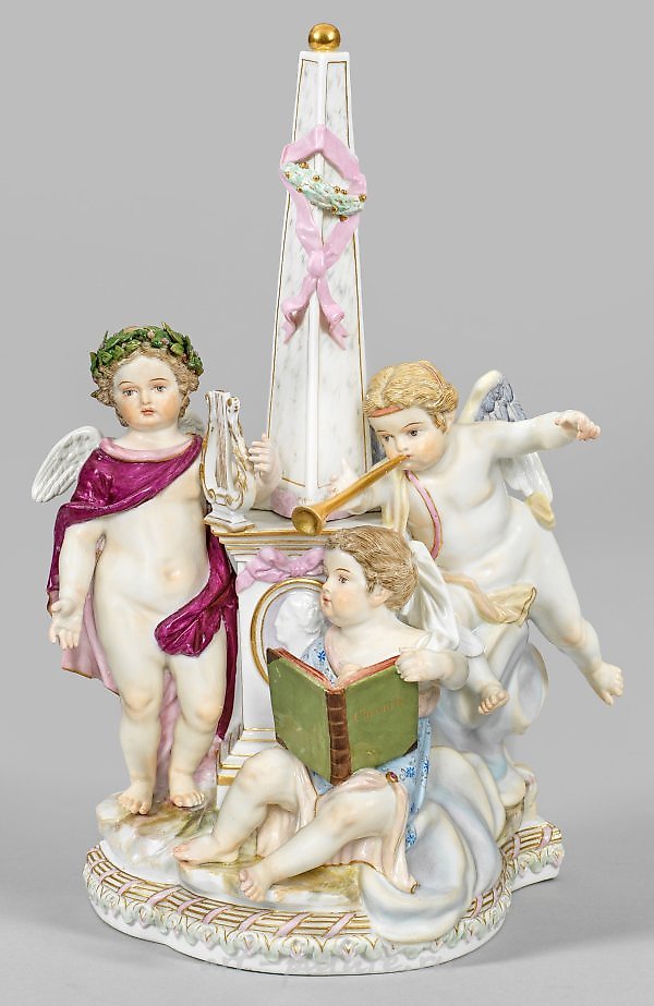 A group of amorini as an allegory of the art of poetry.