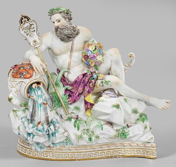 Great Meissen figurine group as an allegory of the Volga.