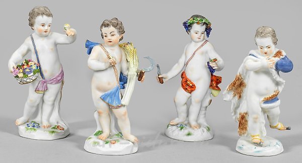Four putti as allegories of the seasons.