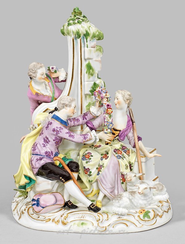 Shepherd Group "The Eavesdropper at the Fountain". Original title.