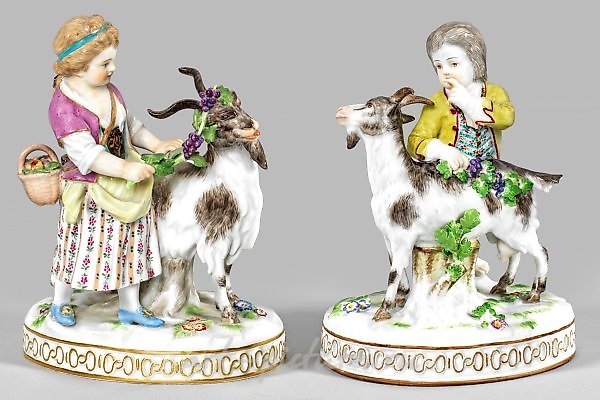 "Girl" and "Boy" with a Goat as Counterparts