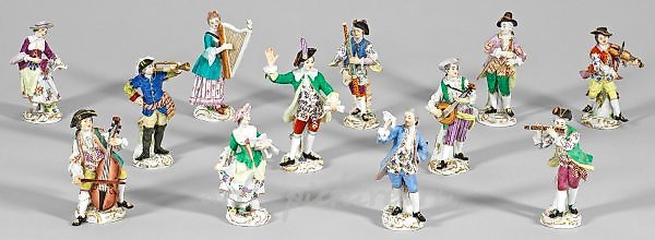 Collection of Meissen figures from the "Gallant Orchestra"