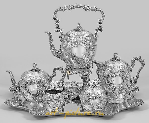 Magnificent coffee and tea service in the Rococo style
