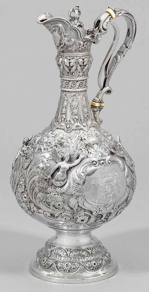 Exceedingly elaborate, the Victorian wine jug is exquisitely crafted.