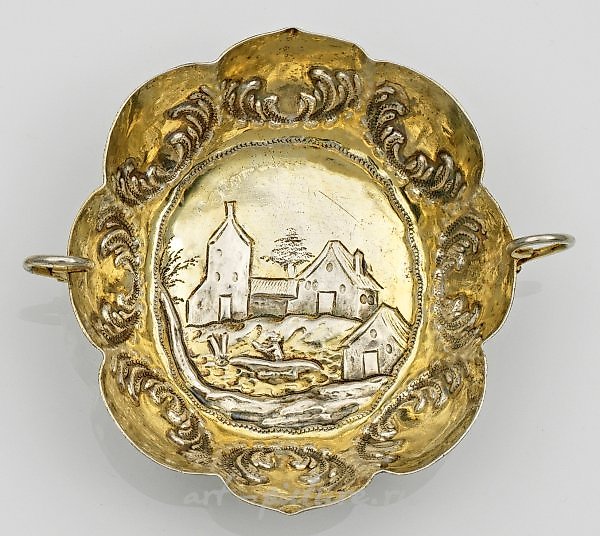 Small, baroque wine tasting cup