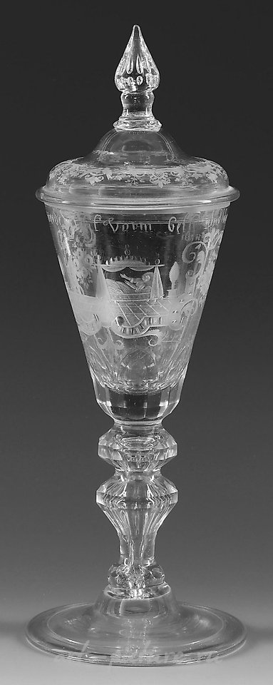 Great trophy with an erotic scene and aphorism.