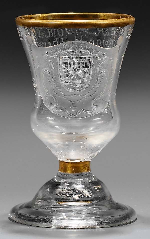 Rarer, historically significant Zechliner coat of arms foot beaker.