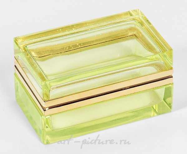 Ящик в стиле арт-деко из лимонного стекла с ураном