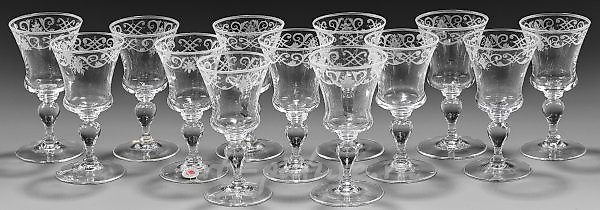 Thirteen Lobmeyr Sherry Glasses from the Service No. 231.